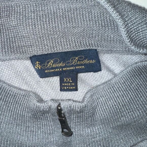 TWO BROOKS BROTHERS WASHABLE MARINO WOOL QUARTER ZIP Size XXL - Picture 10 of 11